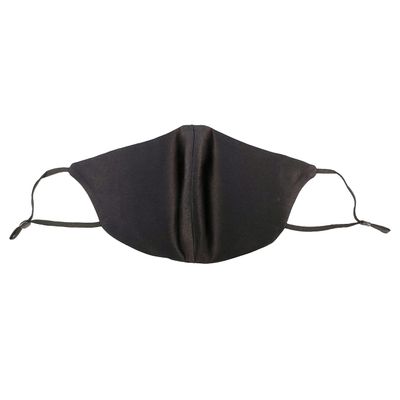 Morton Mulberry Silk - Luxury 100% Mulberry Silk Reusable Face Mask | Breathable Material | Nose Wire | Adjustable Straps | Filter Pocket and 2 Filters | Machine Washable (Black)