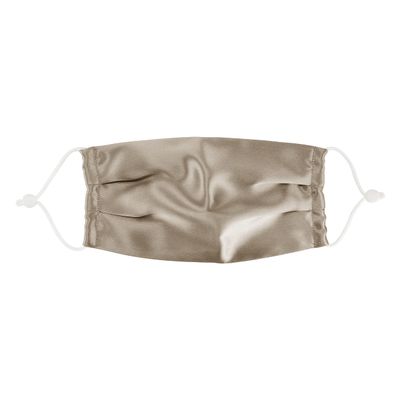 Morton Mulberry Silk - Adults 100% Mulberry Silk Reusable Face Mask | Breathable Material | Double Layered | Adjustable Straps | Acne Prevention | Machine Washable (Champaign/Gold)