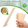 Agatige 50Pcs Wooden Wax Spatulas Applicator, Waxing Sticks Spatulas Wood Craft Eyebrow Wax Sticks for Body Facial Hair Removal view 2