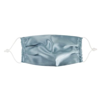 Morton Mulberry Silk - Adults 100% Mulberry Silk Reusable Face Mask | Breathable Material | Double Layered | Adjustable Straps | Acne Prevention | Machine Washable (Lake Blue)