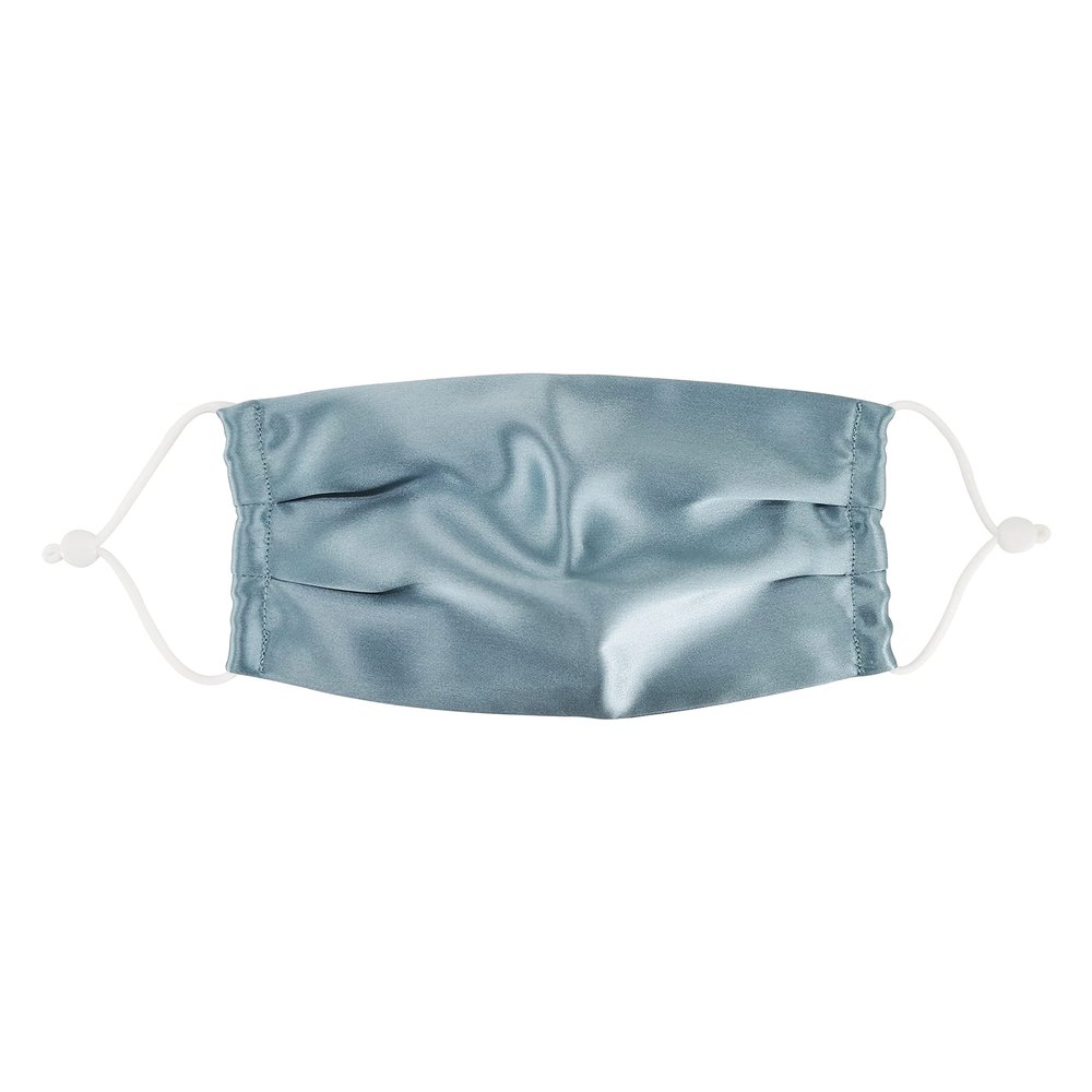 Morton Mulberry Silk - Adults 100% Mulberry Silk Reusable Face Mask | Breathable Material | Double Layered | Adjustable Straps | Acne Prevention | Machine Washable (Lake Blue)