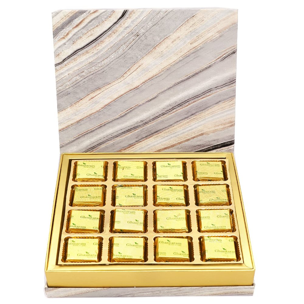 Ghasitaram Gifts Diwali Gifts Marble Box of Mixed Nuts Chocolate