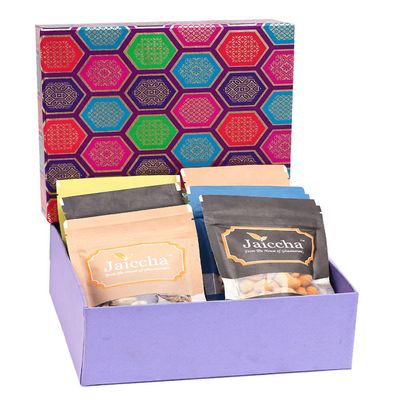 Jaiccha Ghasitaram Diwali Gifts - Diwali Gifts Gourmet Hamper Box of 6 Assorted Nuts