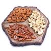 Ghasitaram Gifts Diwali Gifts Hexagon Log Platter with Cashews Almonds and Chilly Raisins view 1