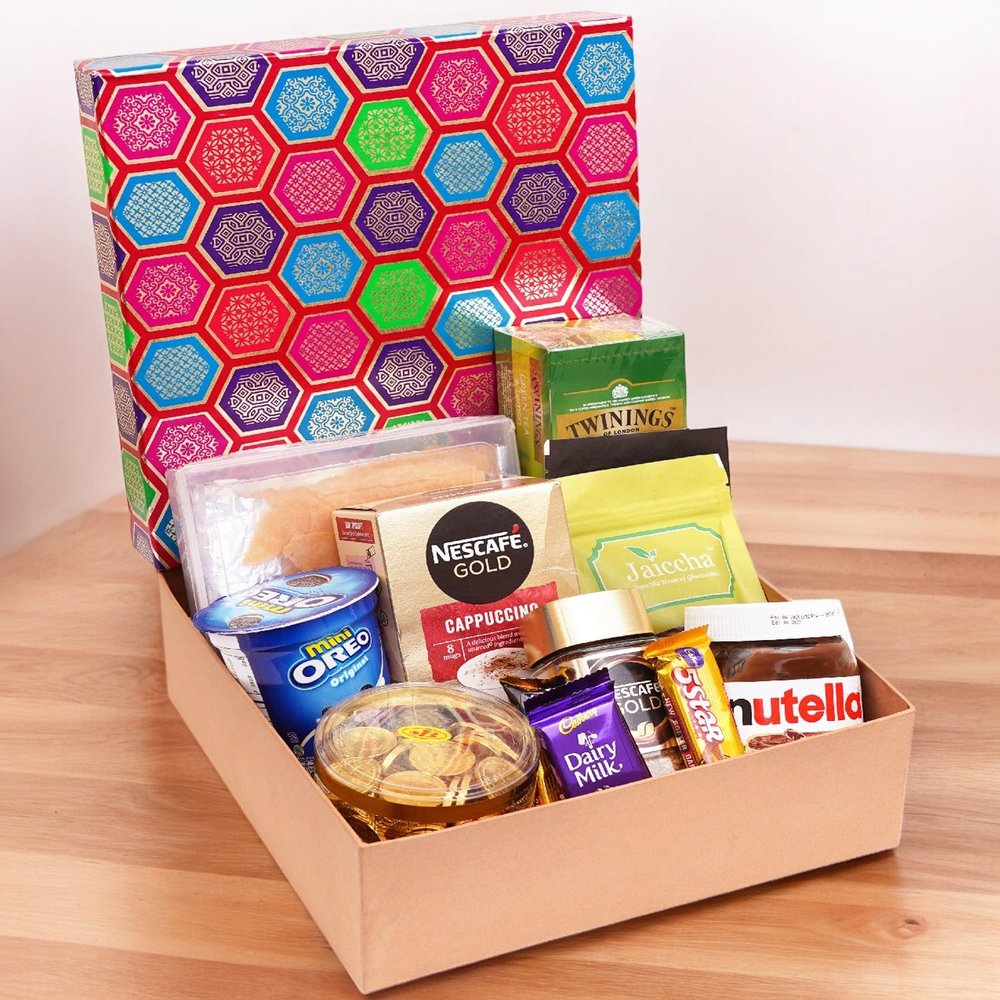 Jaiccha Ghasitaram Diwali Gifts Gourmet Medium Hamper Box of 8 Goodies