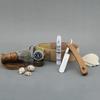 Jag Shaving Shaving Kit - 5Pc Shaving Set - Sustainable - Straight Razor Set - Wooden Badger Shaving Brush - Straight Razor - Leather Strop - Honing Compound - Alum Stick - Genuine Honing Strop view 2