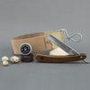 Jag Shaving Shaving Kit - 5Pc Shaving Set - Sustainable - Straight Razor Set - Wooden Badger Shaving Brush - Straight Razor - Leather Strop - Honing Compound - Alum Stick - Genuine Honing Strop view 3