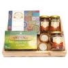 Jaiccha Ghasitaram Diwali Gifts - Diwali Gifts Light Wooden Basket of 7 Goodies view 1