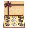 Ghasitaram Gifts Diwali Gifts Brown Print Assorted Chocolate Coated Dates Box view 1