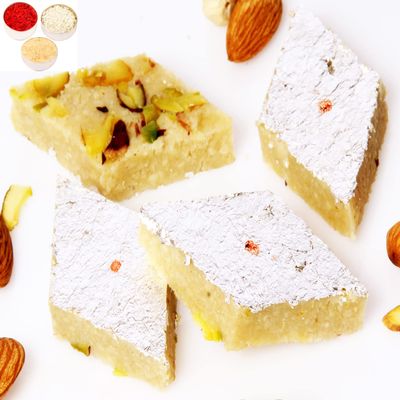 Ghasitaram Gifts Bhaidooj Gifts for Brothers - Pure BADAM KATLI 400 GMS