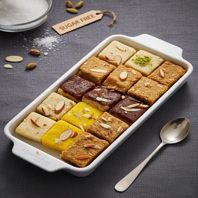 Ghasitaram Gifts Bhaidooj Gifts for Brothers - Assorted Mawa Barfis (800 GMS)