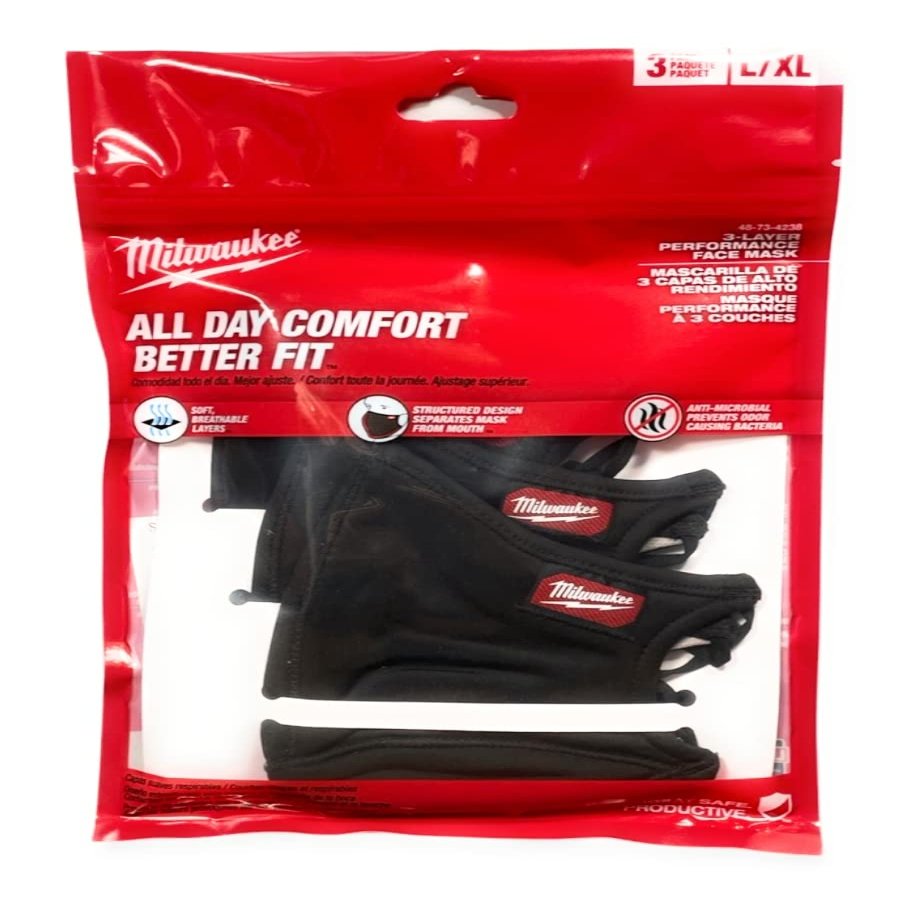 Milwaukee Women's 4932478866 Covering, Black, L (Pack of 3)
