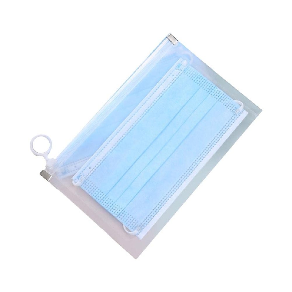 WE-HYTRE Mask Storage Bag Anti Dust Disposable Face Masks Save Bag Holder Keeper Pouch Portable Waterproof Zipper Pocket face mask pouch holder
