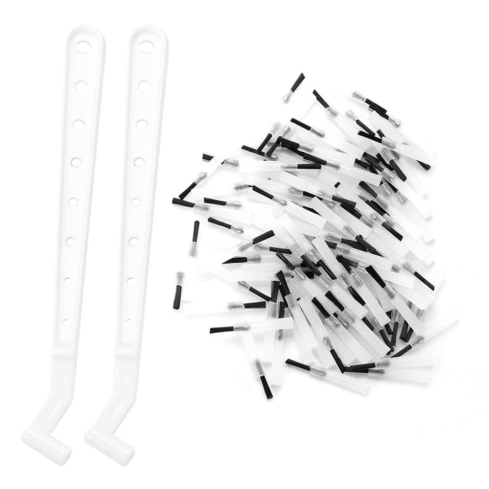 dgtrhted 100Pcs Dental Disposable Composite Brush Tips + 2 Brushes Handles