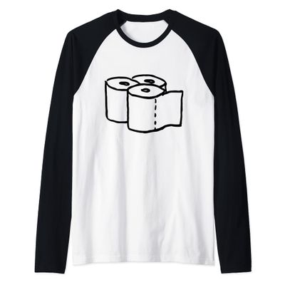 Toilet Paper Rolls Raglan Baseball Tee