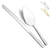 Homquen Wedding Cake Knife and Server Set, Stainless Steel Cake Cutting Set for Wedding, Include Cake Cutter and Cake Server for Wedding, Parties, Activities, Family, Dishwasher Safe (Shiny Silver) view 1