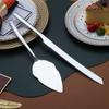 Homquen Wedding Cake Knife and Server Set, Stainless Steel Cake Cutting Set for Wedding, Include Cake Cutter and Cake Server for Wedding, Parties, Activities, Family, Dishwasher Safe (Shiny Silver) view 3