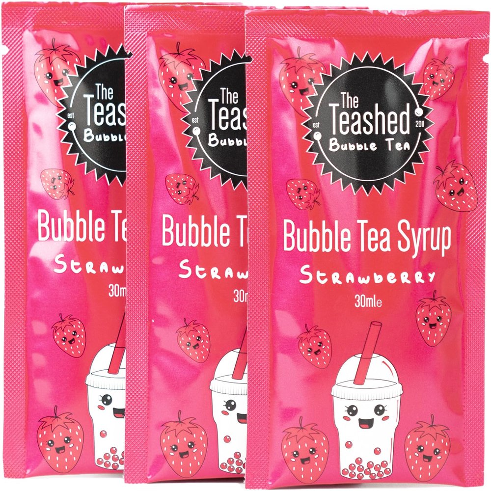 Strawberry Bubble Tea Syrup | 3 Servings | Make Boba Tea At Home | The TeaShed