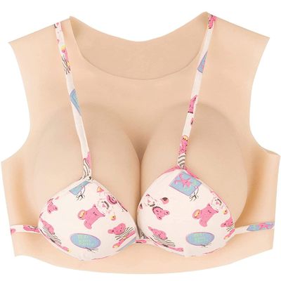 WZFANJIJ Silicone Breastplate Fake Breastplates for Crossdress,B-G Cup Gel Filled Fake Boobs for Transgender Cosplay,Color1#silicone-E
