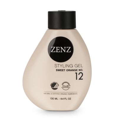 ZENZ | Styling Gel | Sweet Orange no. 12 | 130 ml | Sweet Scent Orange & Apple | Organic Aloe Vera, Gluten-Free Wheat Proten, Silk Protein | Increase Volume & Enhance Curls | All Hair Types |