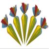 Rainbow Theme Sweet Cone Bags and Twist Ties - Ideal for party, treats, sweets, chocolate, candy, snacks (10) view 1