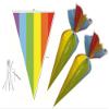 Rainbow Theme Sweet Cone Bags and Twist Ties - Ideal for party, treats, sweets, chocolate, candy, snacks (10) view 2