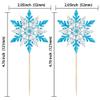 Gyufise 24 Pack Snowflake Cupcake Toppers Double Layers Silver and Blue Winter Frozen Theme Cupcake Picks Baby Shower Kids Birthday Party Christmas Cake Decorations Supplies view 2