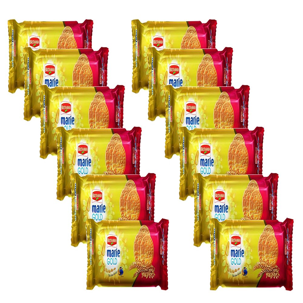 Britannia Marie Gold 154g (Pack of 12) Perfect Tea Time Cookies -Perfect To Eat Anytime - Best Enjoyment With Friends - Tea Time Biscuit - Cracker Cookies Snacks for Kids