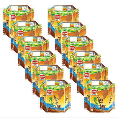 Britannia Nice Time 80g (Pack of 12)  Sprinkled with Sugar crystals Coconut flavoured Biscuits - Tea Time Biscuit - Best For Enjoyed With Friends - Cracker Cookies Snacks for Kids