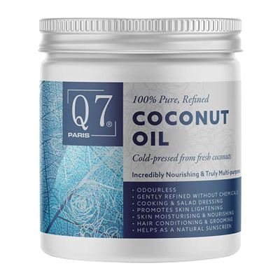 Q7Paris Refined Coconut Oil (In a Tub) | Incredibly Nourishing & Truly Multi-Purpose Natural Skincare Oil | 100% Pure Oil for Skin & Hair - 250ml