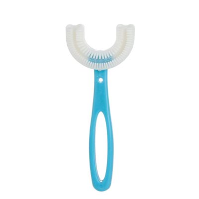 HshDUti Kids Toothbrushes, U Shaped Whole Mouth Silicone Childrens Toothbrush Silicone Bristles Massage Gums Toothbrush All-Round Cleaning for Baby Toddlers Blue A