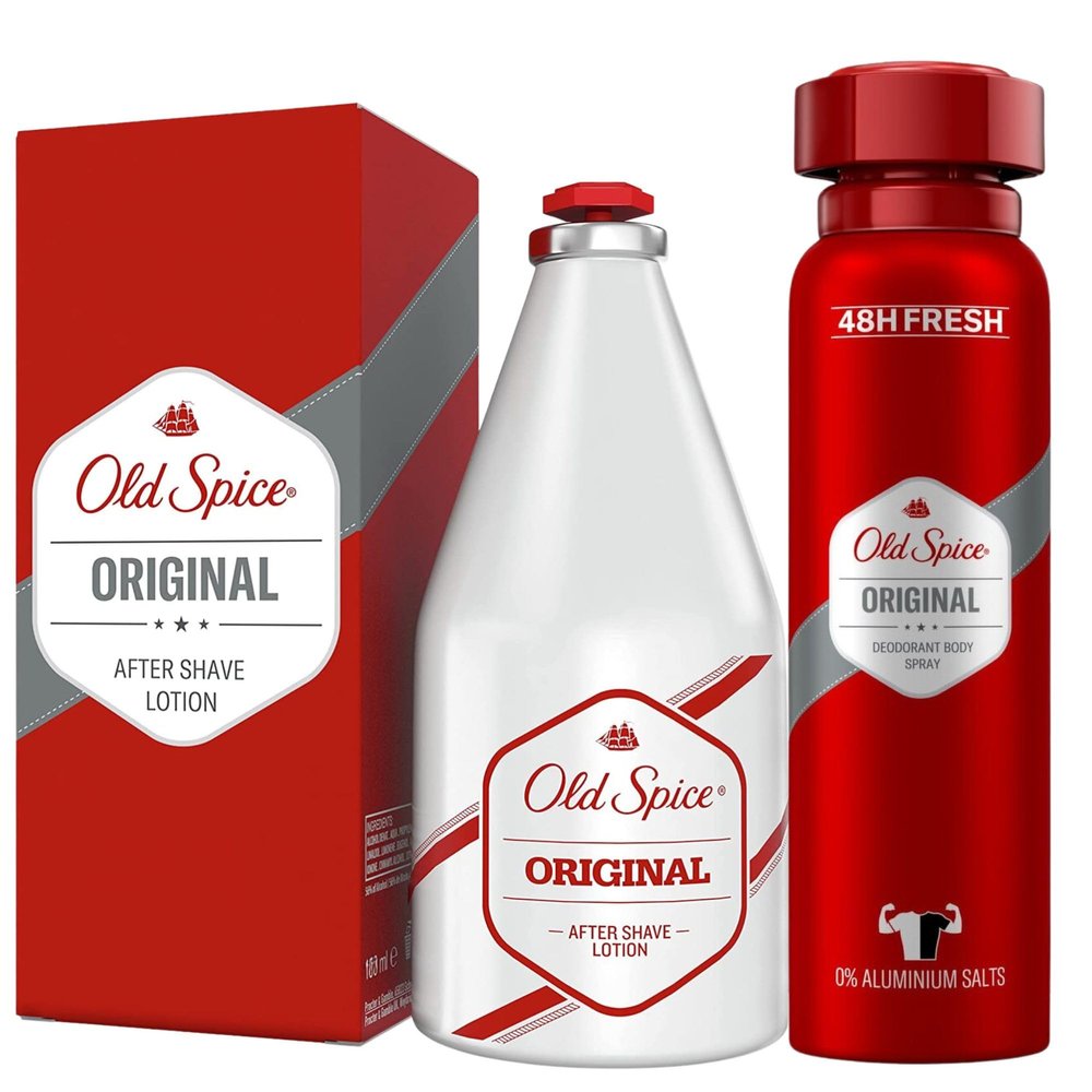 Old Spice Original Men's Gift Set Bundle with Aftershave Lotion 100ml and Deodorant Spray 150ml