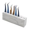 8 Slots Tweezers Stand Holder, Plastic Marble White Tweezers Stander Eyelash Extension Tweezer Tools Eyelash Tweezer Storage Holders (Not Include Tweezers) view 1