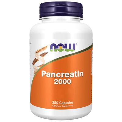 Now Foods, Pancreatin 2000, 200mg, 250 Capsules, Enzyme Blend, Gluten Free, SOYA Free, Non-GMO