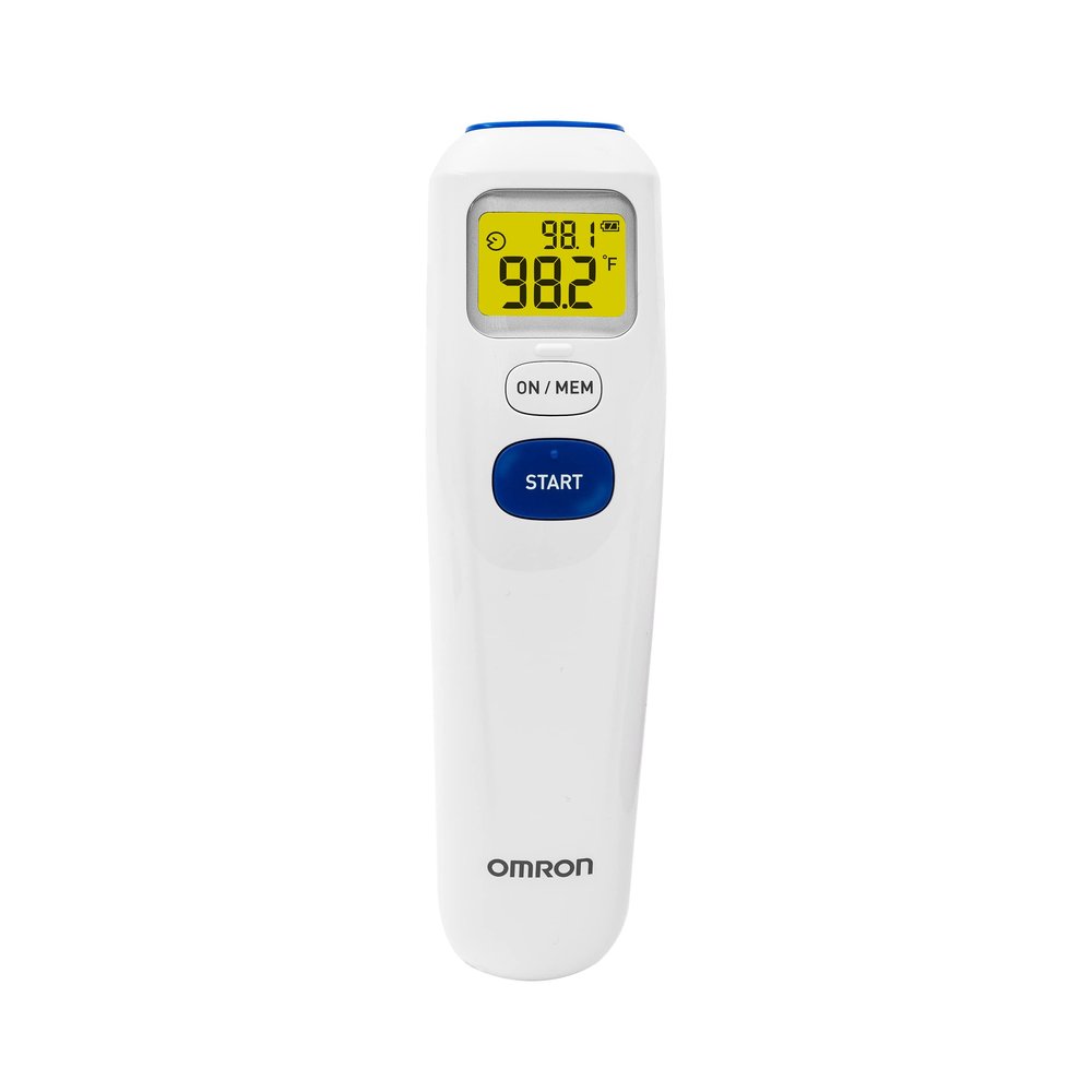 OMRON No-Touch Digital Infrared Forehead Thermometer with LCD Display for Kids and Adults, One-Second Reading and Three Measurement Modes