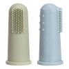 Baby Finger Toothbrush, Food Grade Silicone Tooth Cleaner, 0-2 Years Infant Toddler Soft Silicone Training Aid BPA Free, 2 Pack (Sage+Ether) view 1