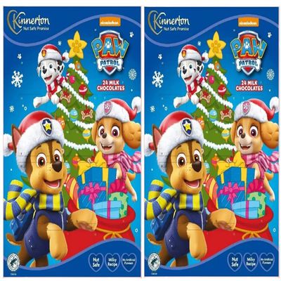 2021 Paw Patrol Milk Chocolate Advent Calendar - 24 Pieces Assorted Nut Free Treats Countdown to Christmas with Free Christmas Card (Pack of 2)