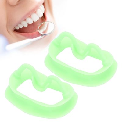2pcs Cheek Retractor, Food Grade Silicone Mouth Lip Opener Reusable Dental Mouth Opener for Oral Inspection and Teeth Whitening - Light Green