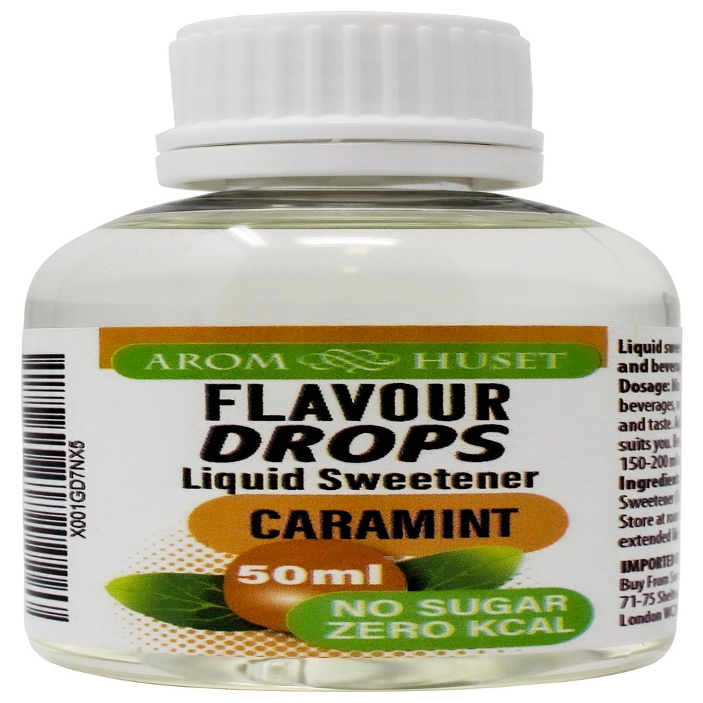Aromhuset Caramint Flavour Drops 50 ml High Intensity, Sugar Free, Zero Calorie Flavoured Liquid for Protein Shakes, Baking, Yogurt, Ice Cream, Desserts and More