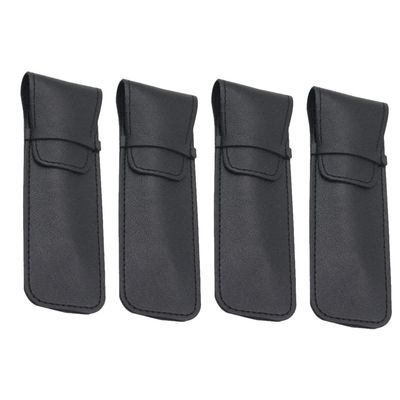 4pcs Mens Manual Shaver Case Leather Case Leather Travel Pouch Case Portable Safety Case Travel Shaving Pouch Shaver Storage Case for Men Black