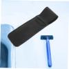 4pcs Mens Manual Shaver Case Leather Case Leather Travel Pouch Case Portable Safety Case Travel Shaving Pouch Shaver Storage Case for Men Black view 2