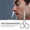 AsonTao Small Round Tip Nose Hair Scissors, Professional Grooming Scissors for Eyebrow, Nose, Ear Trimming, Silver, Stainless Steel view 3
