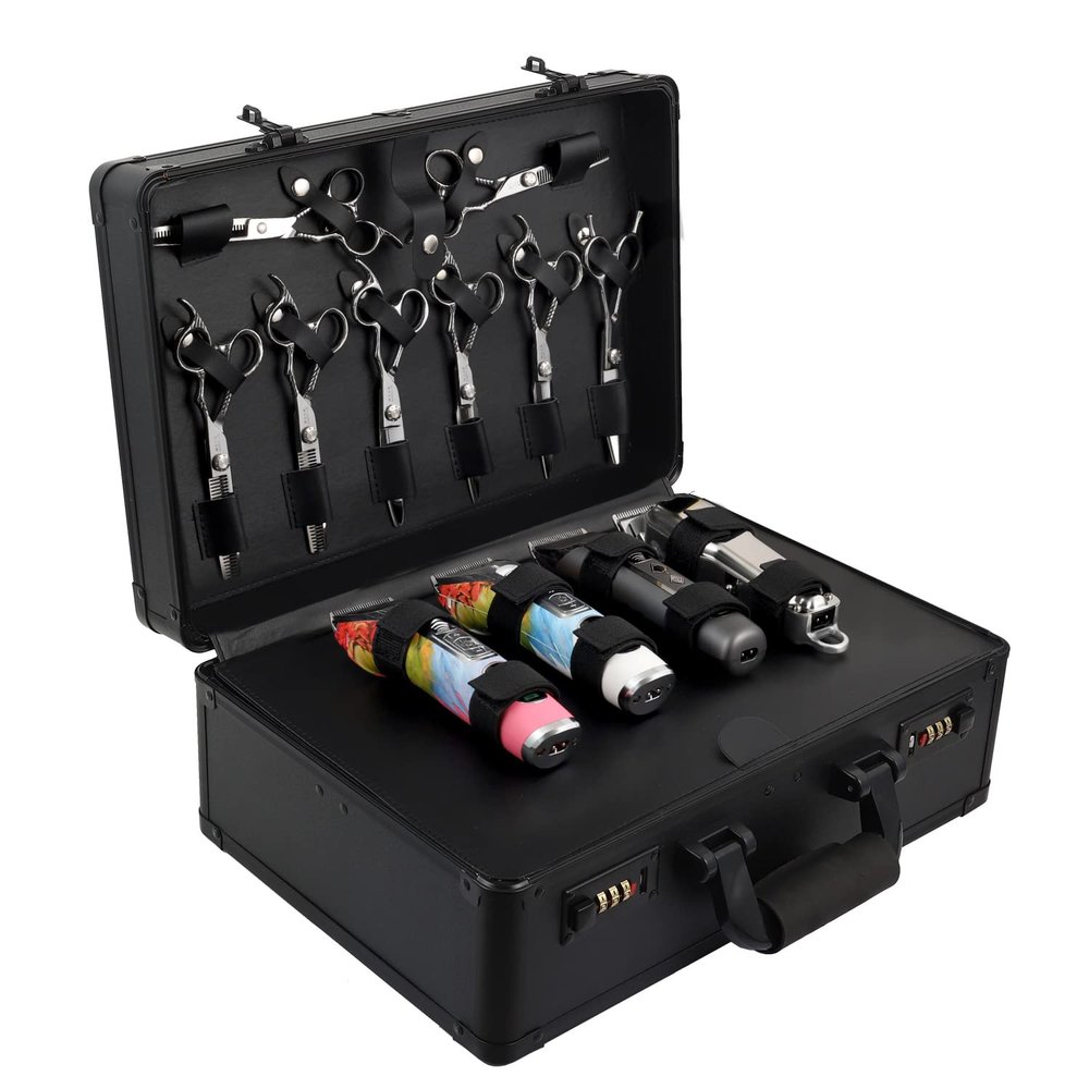 Kinglioncase Barber Case Clipper Bag, Black, L15.2xW10.5xH3.7 inches,