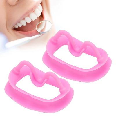 2pcs Mouth Opener, Silicone Dental Cheek Retractor Reusable Oral Cheek Flexible Retracto Dental Mouth Lip Opener for Teeth Whitening, Dental Lip Cheek Retractor Mouthguard - Pink