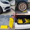 XXIOJUN Large Curb Ramp, Heavy Duty Curb Ramps, Rubber Threshold Ramp for Driveways,Car, Truck, mobility Scooters,wheelchair,caravan (Color : Black, Size : 50x38x15cm) view 3