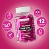 Hair Vitamin Biotin Complex Gummy | 12 Essential Vitamins containing Biotin, Vitamin C, Folic Acid and Zinc | Cherry Flavour | 60 Vegan Gummies | Maintain Healthy Hair Growth by NUTRIGUMS view 2
