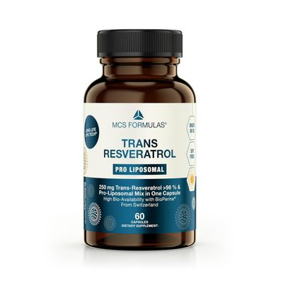 Trans Resveratrol Pro Liposomal with BioPerine, 250 mg at 98% Purity, 60 Vegan caps. from Switzerland