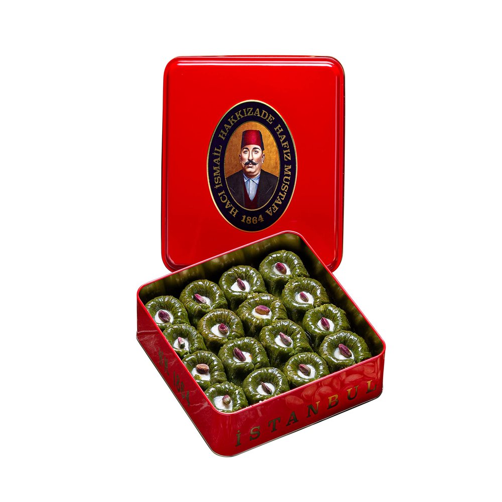 Hafiz Mustafa 1864 Istanbul Baklava Pastry Box - Baked Baklava Dessert Snacks Made from Fresh Phyllo Dough Sheets, Pistachio, Hazelnut, Walnut - Turkish Sweets Tray Gift Ideas for Birthday, Christmas
