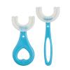 2 Pcs 360 Kids U-Shaped Toothbrush All Rounded Kids U Shape Toothbrush with Silicone Brush Head for Kids Oral Cleaning Tools (Blue) view 1