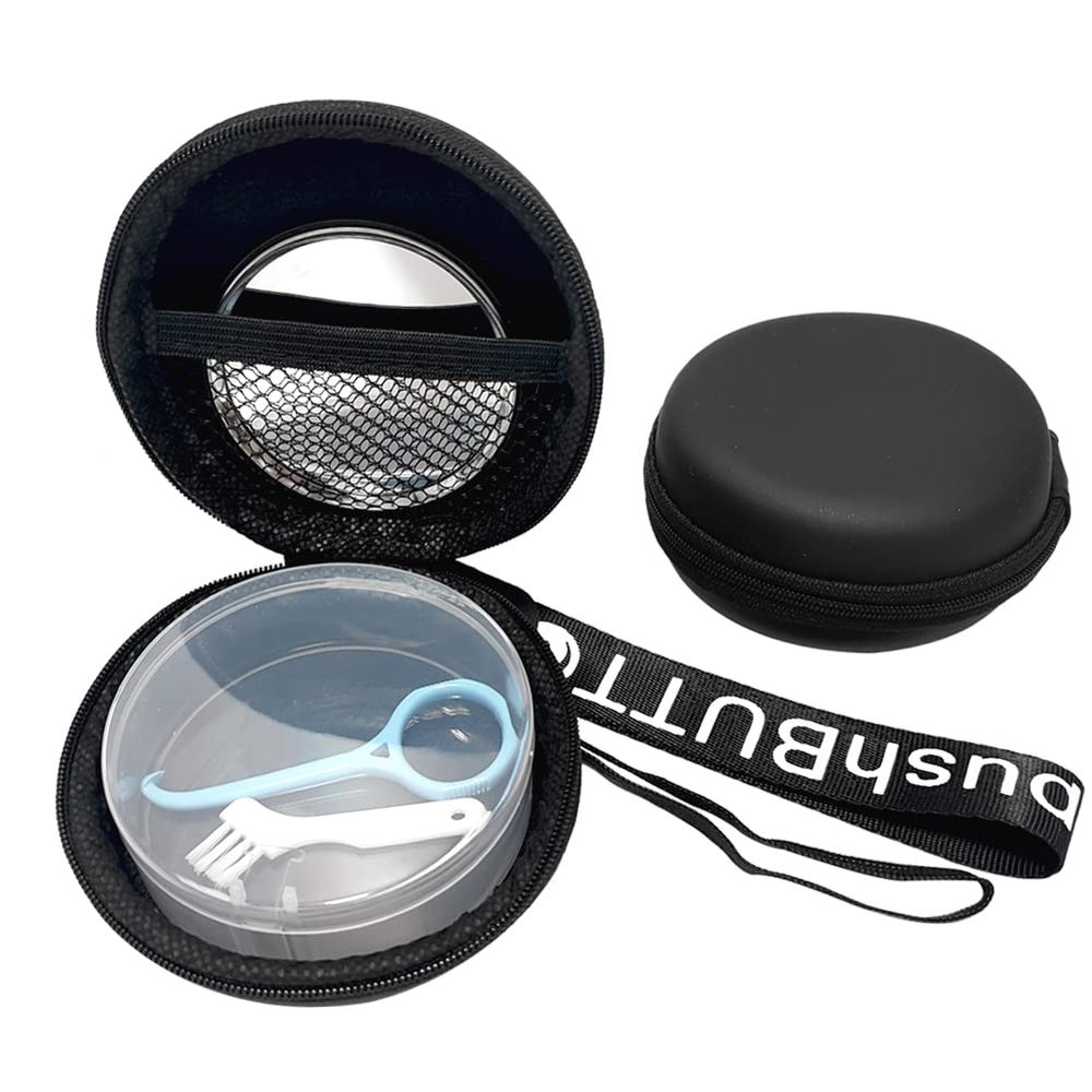 Gxamz Orthodontic Retainer Case with Organizer Bag Aligner Case Bag Retainer Travel Case Pack Mouth Guard Box (Black regular)